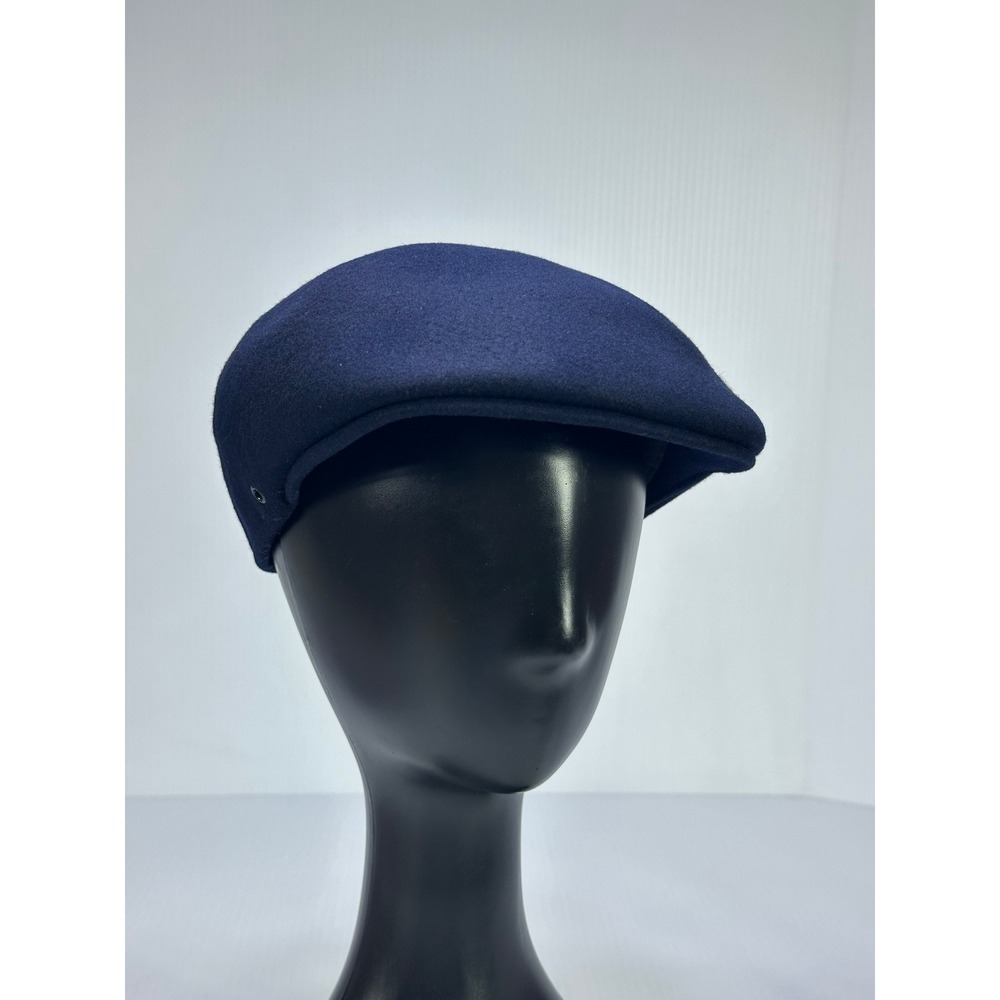 Pendleton Mens Navy Blue 100% Virgin Wool Flat Cap Driving Hat Size Medium USA